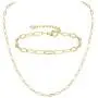 YANODA Chain Necklace Bracelets Set for Women Men 14K Gold Plated Dainty Oval Figaro Mariner Beaded Paperclip Chain Link Necklace Gifts for Women