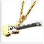 Xusamss Punk Titanium Steel Guitar Music Pendant Necklace,24inches Link Chain