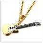 Xusamss Punk Titanium Steel Guitar Music Pendant Necklace,24inches Link Chain Xusamss Punk Titanium Steel Guitar Music Pendant Necklace,24inches Link Chain