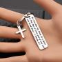 MAOFAED Religious Jewelry Scripture Keychain for God Has Not Given Us A Spirit of Fear 2 Timothy 1:7 Christian Jewelry Bible Verse Keychain Bible Study Gift