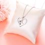 925 Sterling Silver Animal Jewelry Sea Otter Heart Pendant Necklace for Women