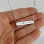 It Is Well With My Soul - Engraved Stainless Steel Horizontal Bar Necklace with 18'' Chain