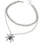 yiwushidaili Vintage Gothic Spider Earrings Necklace Set Punk Style Black Spider Insect Animal Chain Pendant Necklace Dangle Earrings Halloween Party Spider Jewelry for Men Women