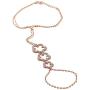 925 Sterling Silver Flower Clover White CZ Hand Jewelry Ring Link Chain Bracelet