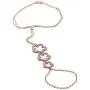 925 Sterling Silver Flower Clover White CZ Hand Jewelry Ring Link Chain Bracelet 925 Sterling Silver Flower Clover White CZ Hand Jewelry Ring Link Chain Bracelet