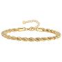 Gold Bracelets for Women, 14K Gold Plated Adjustable Dainty Layered Paperclip Chunky Figaro Herringbone Ball Rope Rectangle Cuban Link Chain Bracelet Gold Chain Bracelets for Women Girls Jewelry Gifts
