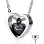 HQ Personalized Engraving Custom Stainless Steel Double Heart Black Pendant Cremation Urn Necklace for Ashes Keepsake Memorial HQ Personalized Engraving Custom Stainless Steel Double Heart Black Pendant Cremation Urn Necklace for Ashes Keepsake Memorial