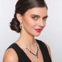 SP Sophia Collection Fancy Bridal Jewelry Teardrop Necklace with Halo Stud Post Dangle Earrings Set