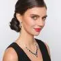SP Sophia Collection Fancy Bridal Jewelry Teardrop Necklace with Halo Stud Post Dangle Earrings Set
