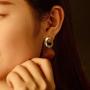 Viennois Round Curved Dangle Earrings with Matte Paint Discs for Women Jewelry Gift