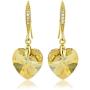 Swarovski Elements Champagne Colour Crystal Jewelry Heart Set - Bracelet Necklace Earrings - Gold Tone