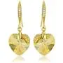 Swarovski Elements Champagne Colour Crystal Jewelry Heart Set - Bracelet Necklace Earrings - Gold Tone Swarovski Elements Champagne Colour Crystal Jewelry Heart Set - Bracelet Necklace Earrings - Gold Tone