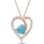 Jewel Zone US Simulated Aquamarine Heart Pendant Necklace 14k Gold Over Sterling Silver Jewel Zone US Simulated Aquamarine Heart Pendant Necklace 14k Gold Over Sterling Silver
