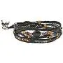 AeraVida Beautifully Vibrant Simulated Black Onyx Round Cotton Rope Wrap Bracelet AeraVida Beautifully Vibrant Simulated Black Onyx Round Cotton Rope Wrap Bracelet