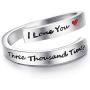 Besteel 925 Sterling Silver Adjustable Inspirational Ring Spiral Wrap Twist Ring Motivational Encouragement Personalized Jewelry Mothers Day
