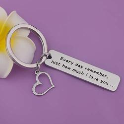 BEKECH Daughter Gift Daughter Keychain Every Day Remember Just How Much I Love You Daughter Jewelry Gift from Mom & Dad