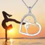 S925 Sterling Silver Gymnastics Sport Love Heart Charm Pendant Necklace Inspirational Jewelry Gifts for Women,Gymnasts, Coaches S925 Sterling Silver Gymnastics Sport Love Heart Charm Pendant Necklace Inspirational Jewelry Gifts for Women,Gymnasts, Coaches