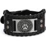 GuoShuang Viking Bracelet Norse Rune Bear Paw - Nordic Bracelet with Runic - Celtic Pagan Jewelry