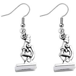 FUSTMW Microscope Dangle Earrings DNA Double Earrings Scientist Gifts Biology Chemistry Teacher Gift Science Nerd Jewelry Gifts