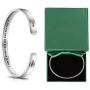 Ratoy Inspirational Bracelets for Women Teen Girl Personalized Birthday Cuff Bangle Keep Going Motivational Mantra Quote Jewelry for Her Mom