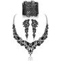 JOERICA Crystal Bridal Wedding Jewelry Set for Women Rhinestone Necklace Earrings Bracelet Set Gifts fit with Wedding Dress