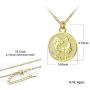 HOTIE Constellation Necklace for Women Girls - 18K Gold Plated Dainty Round Pendant Necklace Jewelry Gift