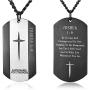 VI.SPORT Boys Stainless Steel Military Dog Tag Necklace Religious Egyptian Ankh Cross Pendant Girls Gifts for Men Women Jewelry Curb Chain