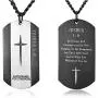 VI.SPORT Boys Stainless Steel Military Dog Tag Necklace Religious Egyptian Ankh Cross Pendant Girls Gifts for Men Women Jewelry Curb Chain