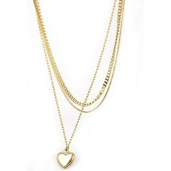 ARZASGO Dainty Heart Necklace, 18K Gold Plated Heart Choker Adjustable Length Necklace Pendant Jewelry Gift for Women Girls