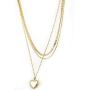 ARZASGO Dainty Heart Necklace, 18K Gold Plated Heart Choker Adjustable Length Necklace Pendant Jewelry Gift for Women Girls