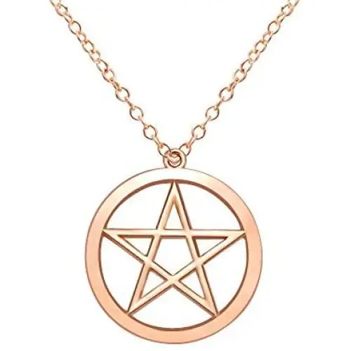 MANZHEN Gold Silver Supernatural Star Pentagram Pentacle Pendant Necklace Wicca Pagan Jewelry MANZHEN Gold Silver Supernatural Star Pentagram Pentacle Pendant Necklace Wicca Pagan Jewelry