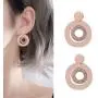 Grasiue: Rose Gold Round Europe Crystal Drop Earring, Christmas party, feast, dating, daily.