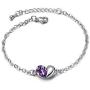 MAFMO Crystal Jewelry Set 4pcs Love Heart Shaped Necklace Bracelet Earrings Ring