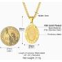 PROSTEEL Stainless Steel Saint Christopher Necklace for Men Women, 22''-24'' Adjustable, Black/18K Gold Plated, Patron Saint of Travellers, Come Gift Box