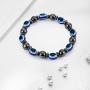 Caiyao Evil Eye Pendant Necklace Glass Leather Rope Chain Turkish Protact Lucky Necklace for Women Men