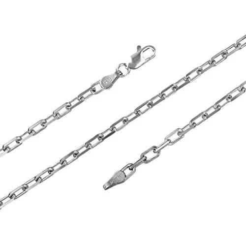 Sterling Silver 3mm Anchor Chain Necklace Solid Italian Nickel-Free, 16-30 Inch Sterling Silver 3mm Anchor Chain Necklace Solid Italian Nickel-Free, 16-30 Inch