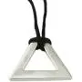 NOVICA Brushed .925 Sterling Silver Mens Pendant Necklace with Cotton Cord, 21.75'' Perfect Triangle