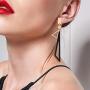 uPrimor Titanium Steel Medium Long Drop Dangle Earrings