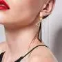uPrimor Titanium Steel Medium Long Drop Dangle Earrings