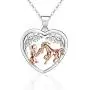 Horse Necklace for Women 925 Sterling Silver Love heart Girl Stroking Horse Head Pendant Necklace Jewelry Gifts for Women Daughter Sister Horse Necklace for Women 925 Sterling Silver Love heart Girl Stroking Horse Head Pendant Necklace Jewelry Gifts for Women Daughter Sister