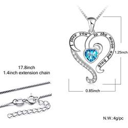 Heart Necklace 925 Sterling Silver I Love You Forever Pendant 3-Layer Heart Necklace for Valentines Mothers Day Jewelry Gifts for Women Girls Couples Girlfriend Mom Wife