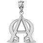Fine 925 Sterling Silver Alpha and Omega Christian Symbols Charm Pendant