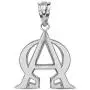 Fine 925 Sterling Silver Alpha and Omega Christian Symbols Charm Pendant Fine 925 Sterling Silver Alpha and Omega Christian Symbols Charm Pendant