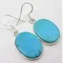 SilverStarJewel Solid Sterling Silver Original Oval Turquoise Earrings 1.6'' SilverStarJewel Solid Sterling Silver Original Oval Turquoise Earrings 1.6''