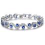 Almusen Fashion S-Type Copper Cubic Zirconia Tennis Bracelet Plated Silver Bracelets for Women Jewelry Gifts for Women Party/Anniversary Day/Birthday