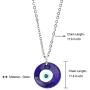 Evil Eye Necklace,Blue Turkish Glass Leather Rope Evil Eye Necklace for Women Men Lucky Protection