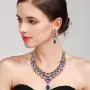 BriLove Womens Wedding Bridal Cluster Leaf Teardrop Statement Necklace Dangle Earrings Set BriLove Womens Wedding Bridal Cluster Leaf Teardrop Statement Necklace Dangle Earrings Set