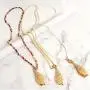 IVRRISS Boho Necklace Beaded Chain Necklace, Conch Shell Necklace
