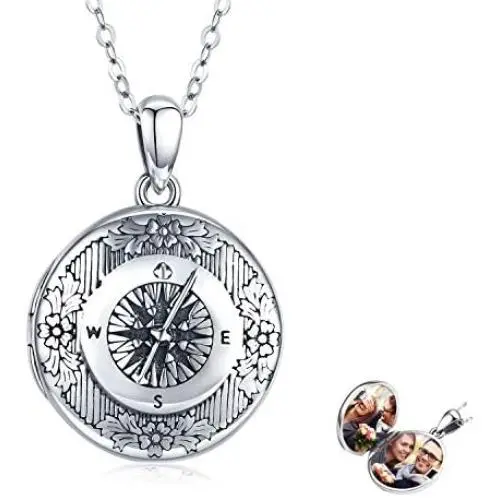 Compass Locket Necklace for Women,Butterfly/You are My Sunshine Sunflower/Elephant Heart Locket That Holds Pictures Vintage Jewelry Gifts for Women Girls Boys/Men Compass Locket Necklace for Women,Butterfly/You are My Sunshine Sunflower/Elephant Heart Locket That Holds Pictures Vintage Jewelry Gifts for Women Girls Boys/Men