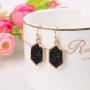 MissNity Colorful Faux Druzy Jewelry Set Drusy Necklace Dangle Earring Ring Silver Plated Hexagon Pendant for Girls